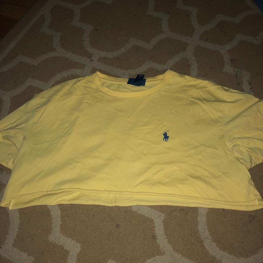 yellow polo ralph lauren crop top!